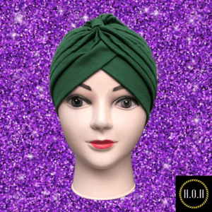 GREEN PLAIN SLIP ON TURBAN