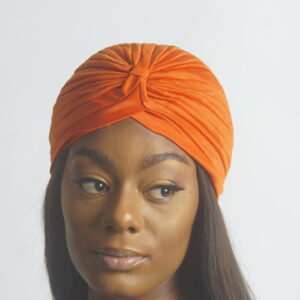 ORANGE PLAIN SLIP ON TURBAN
