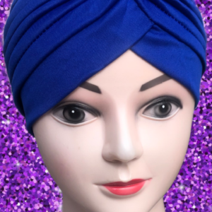 ELECTRIC-BLUE PLAIN SLIP-ON TURBAN