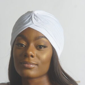 WHITE PLAIN SLIP ON TURBAN