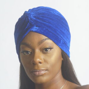 Blue Velvet Slip On Turban