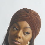 Coffee Velvet Slip On Turban