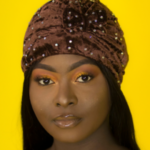 BROWN Diamante Studded Turban