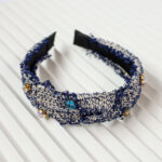 Pearl and Rhinestone Checkered Headband 1