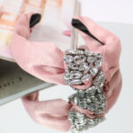 Satin Pink Stone Embellished Headband