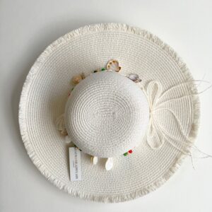 White BEACH BAE Summer Straw Hat