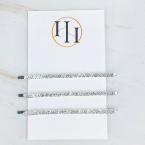 CRYSTALIZED METAL BOBBY PINS - 3PCS