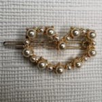 PEARLY HEARTS GOLD HAIR CLIP