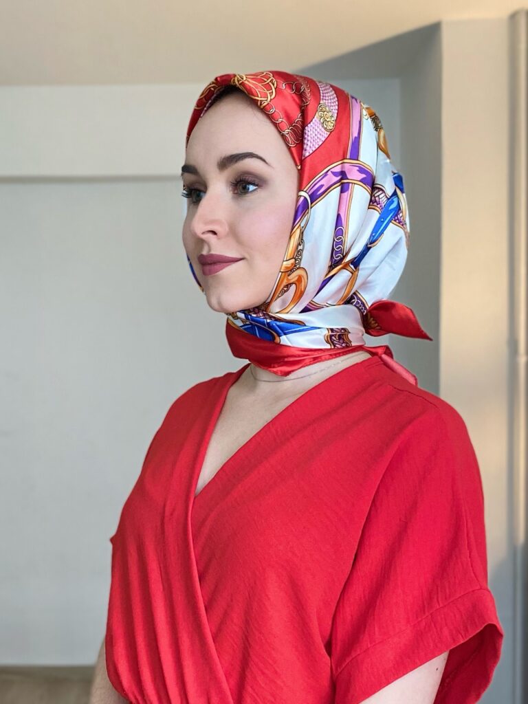 how to style a satin scarf on head